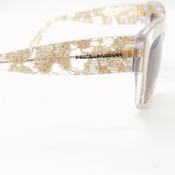 Dolce & Gabbana Women’s Sunglasses DG4231 Gold Lace Clear Frame Designer Luxury - Picture 4 of 14